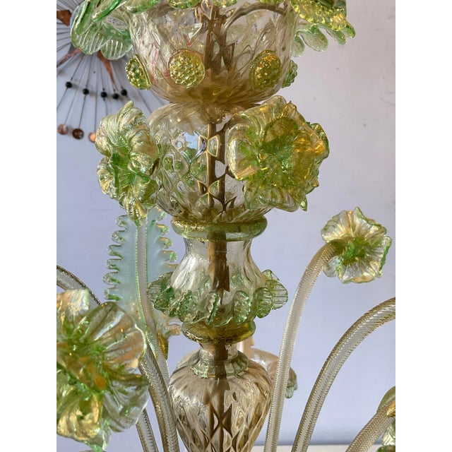 1950s Green Murano Floral Chandelier For Sale - Image 12 of 12