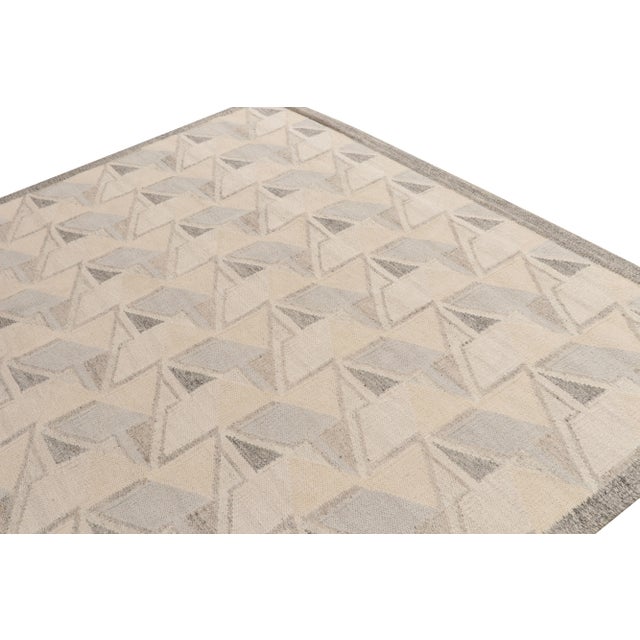 Rug & Kilim Rug & Kilim's Scandinavian Style Kilim Rug in Blue and Gray Geometric Pattern - 10'x14' For Sale - Image 4 of 6