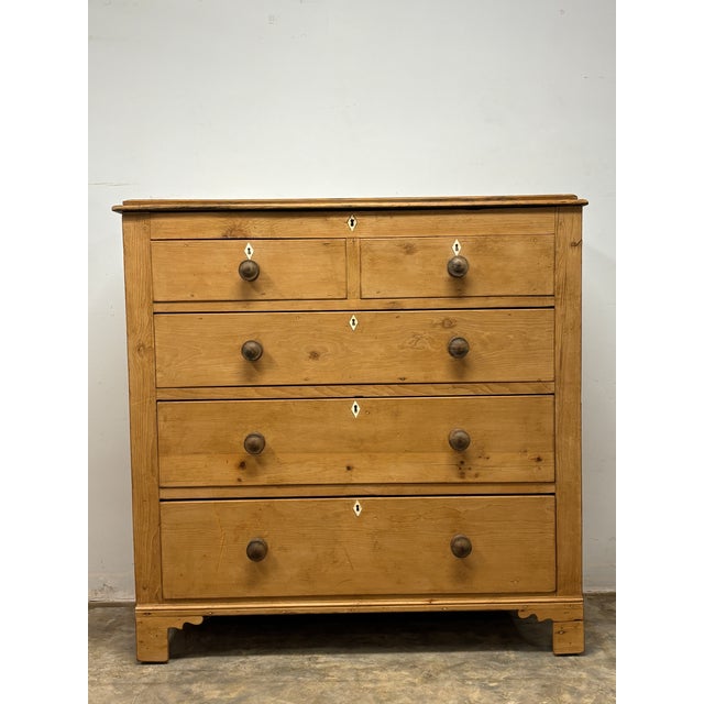 Antique English Pine Linen Box Chest of Drawers For Sale - Image 10 of 10