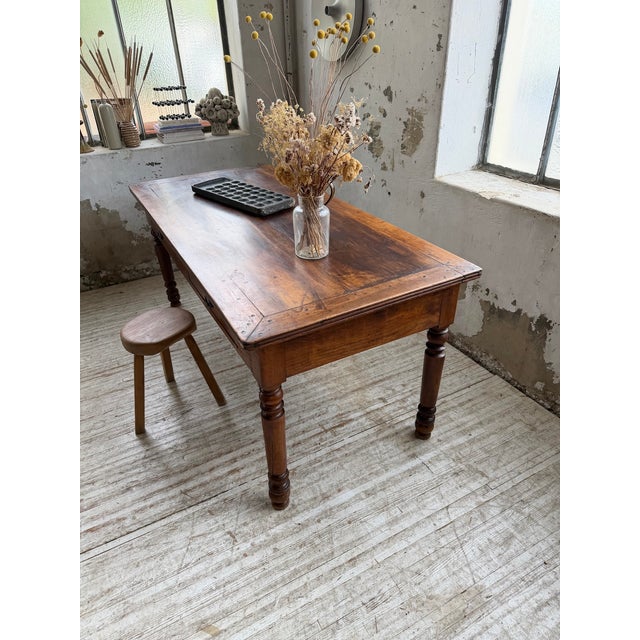 Antique Farmhouse Table in Walnut, 1900s For Sale - Image 17 of 18