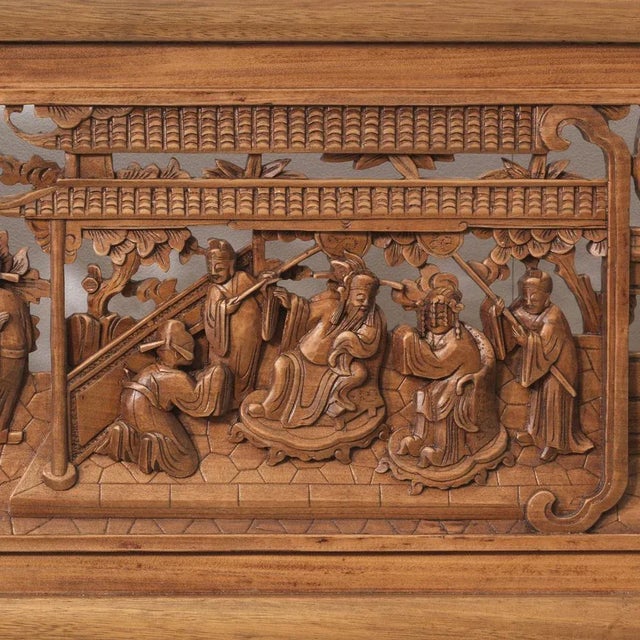 Wood Antique Carved Daybed Rail, 1860 For Sale - Image 7 of 10