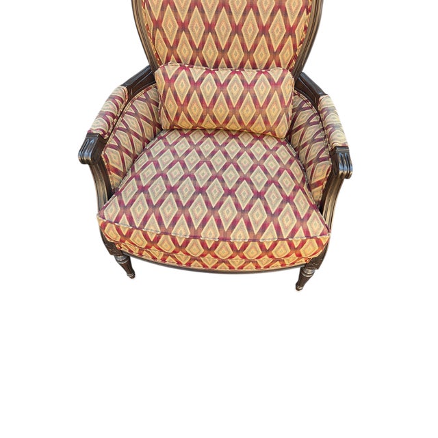1990s 1990s Ethan Allen Custom Suzette Bergere Lounge Chair French Living Room Armchair For Sale - Image 5 of 14