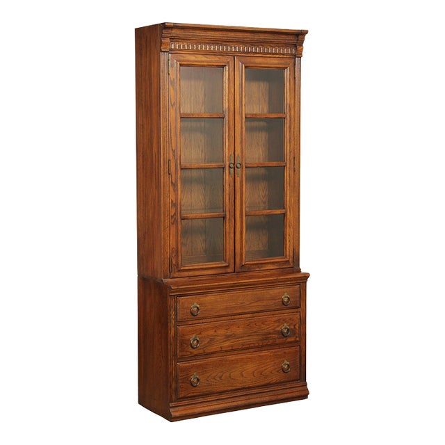 Ethan Allen 'Royal Charter Oak' Bookcase Display Chairish
