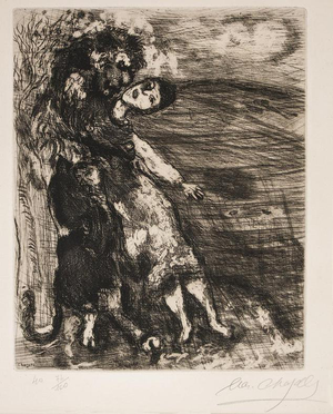 Marc Chagall, The Lion in Love Edition 74/100, 1952, Etching