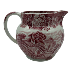 A Vintage Red Transferware Enoch Woods Creamer, "English Scenery", Circa 1950's