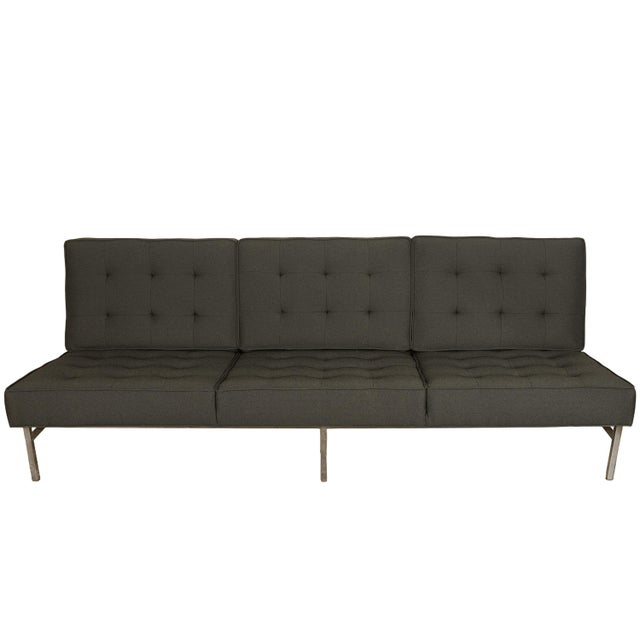 Florence Knoll Original Mid-Century Modern 1955 Florence Knoll Parallel Bar Sofa Fully Restored For Sale - Image 4 of 10