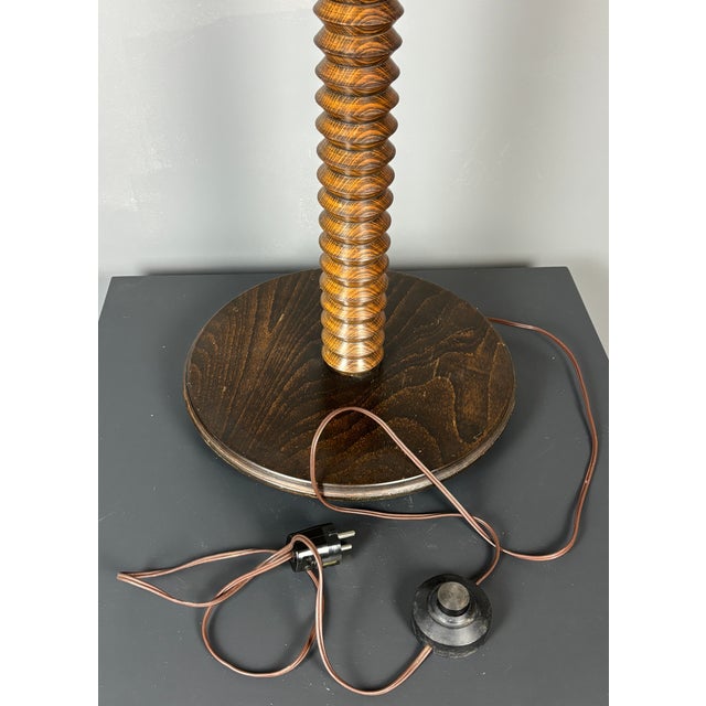 Large Mid-Century Brutalist Wood Turned Mushroom Table Lamp, France, 1950s For Sale - Image 13 of 14