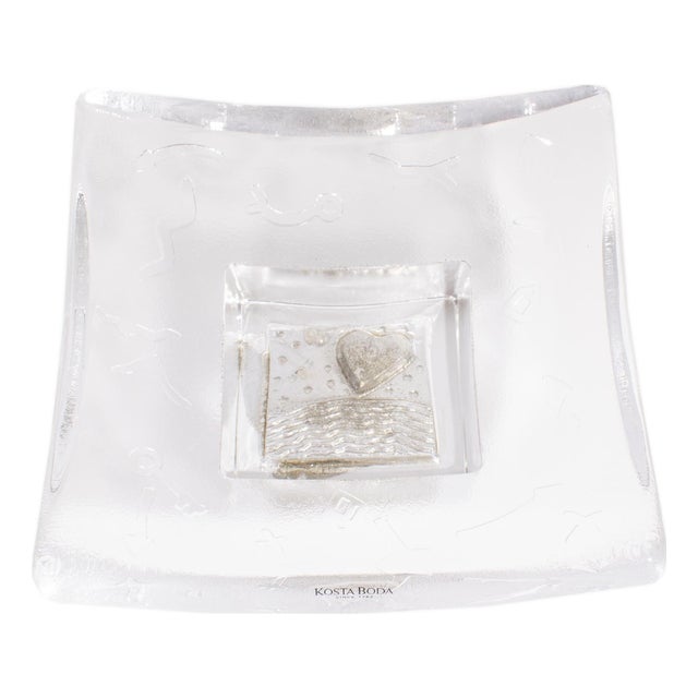 Domino Series Glass Dish by Bertil Vallien for Kosta Boda For Sale