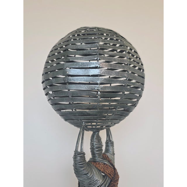 Vintage Hand-Crafted 'Hercules' Wire Metal 32" Sculpture For Sale In New York - Image 6 of 12