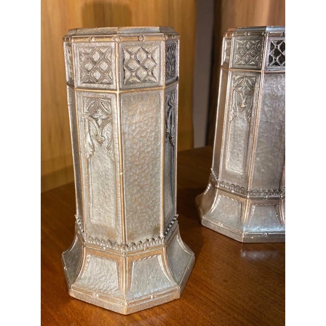Art Nouveau Set of 3 Silvered Bronze Bud Vases From the Late 19th-Early 20th Century For Sale - Image 3 of 6
