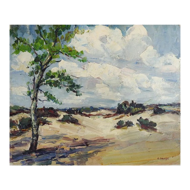 Vintage Mid 20th Century Plein Air Impressionist Landscape Painting For Sale