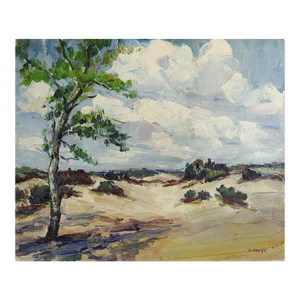Vintage Mid 20th Century Plein Air Impressionist Landscape Painting