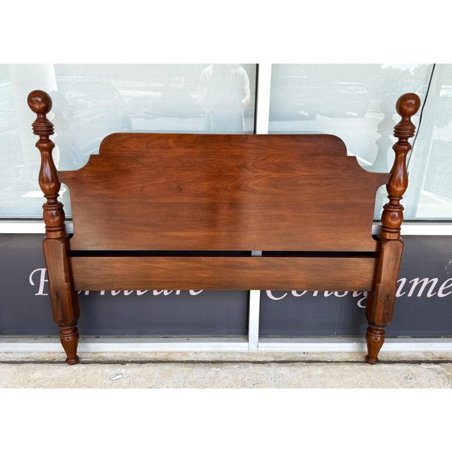 This Henkel Harris Model No. 118 full-size headboard is crafted from solid black cherry and features a gracefully shaped...