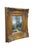 Vintage impressionist landscape oil painting on canvas featuring a figure in red along a tree lined dirt path in the...
