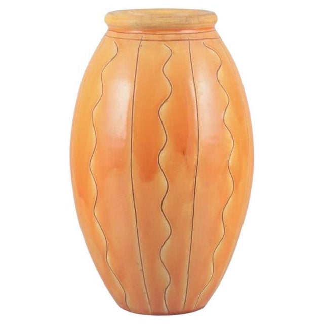 Kähler, Denmark. Ceramic vase in uranium glaze. Handmade. Circa 1930s. Marked. In excellent condition, minimal firing...