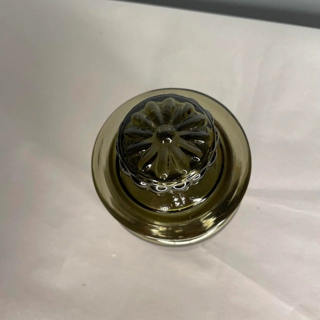 Mid 20th Century Vintage Smoked Glass Canister With Lid For Sale - Image 5 of 7