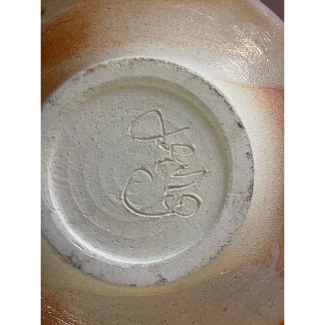 Early 21st Century Boho Signed Studio Pottery Vase, Large Organic Modern Ceramic Vessel, Earth Tone Glaze, 13” Wide For Sale - Image 12 of 12