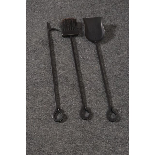Metal Vintage Hand-Forged Iron Fireplace / Fire Tool Set With Poker, Shovel, and Brush For Sale - Image 7 of 16
