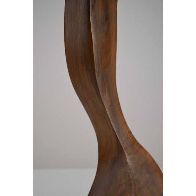 French Brutalist Table Lamp in Olive Wood, 1950s For Sale - Image 9 of 15