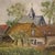 Dutch Artist, View of Houses in Impressionist Style, 1950, Oil on Canvas For Sale - Image 8 of 13