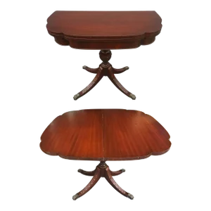 Early 20th Century George III Mahogany Fold-Top Card / Game Table Console Table