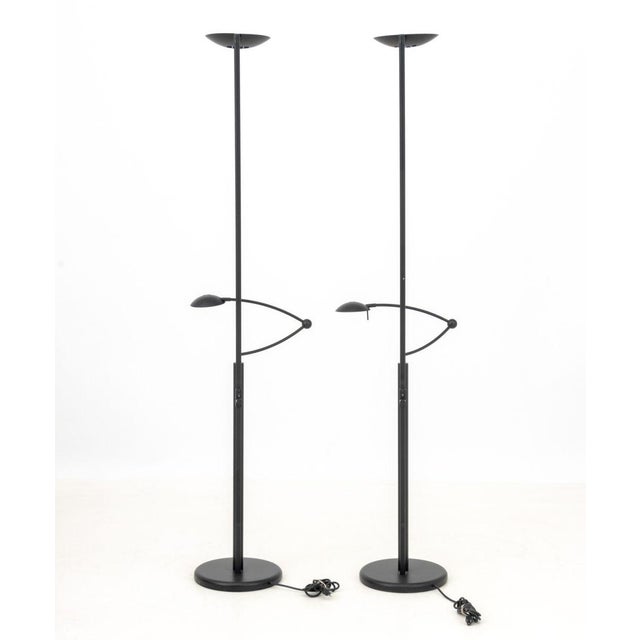 Estiluz Black Metal Adjustable Floor Lamps, Pair For Sale - Image 9 of 10