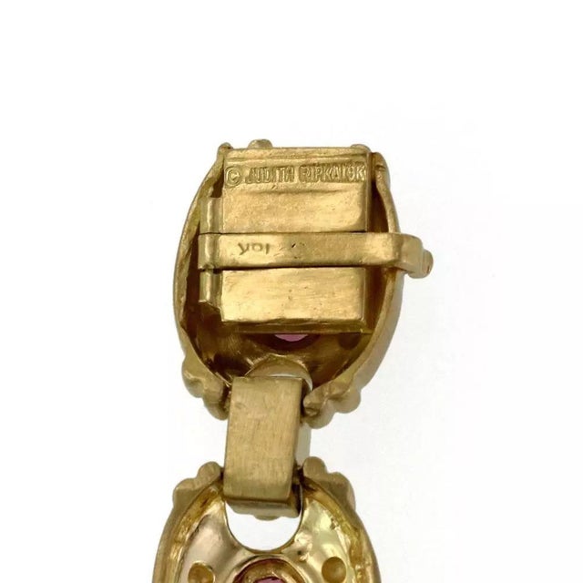 Contemporary Judith Ripka Tourmaline Bracelet 18k Yellow Gold Fancy Link For Sale - Image 3 of 5