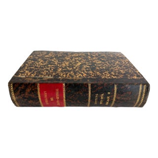 1873 Dutch Leather Bound Reference Book Oversized For Sale