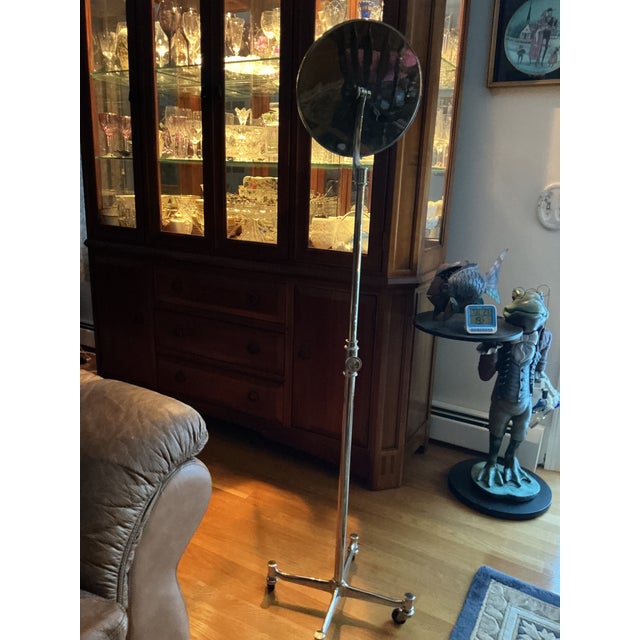 Restoration Hardware Adjustable Floor Makeup Mirror – Polished Nickel – Excellent Condition – Rare Early 2000s For Sale - Image 11 of 12