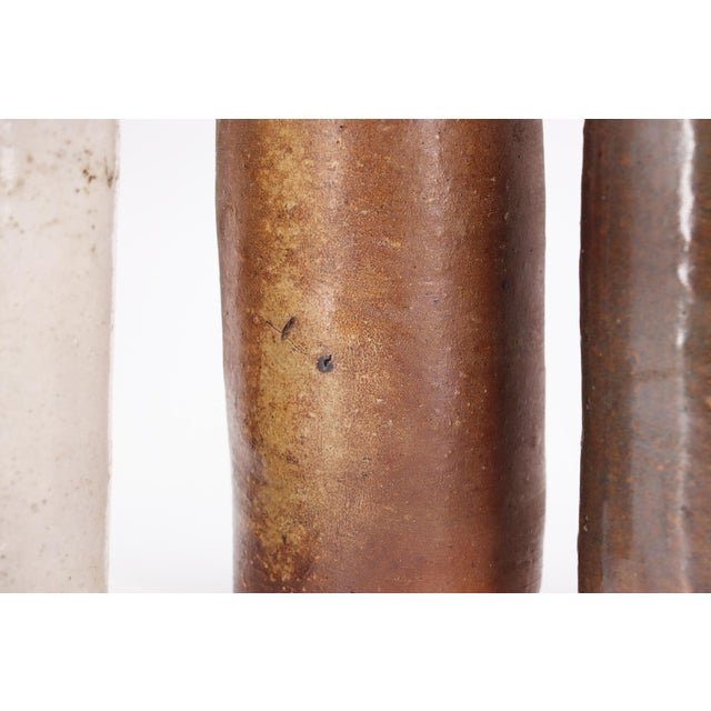 Rustic European 19th Century Antique German Set of Large Four Stoneware Beer Bottles For Sale - Image 3 of 15