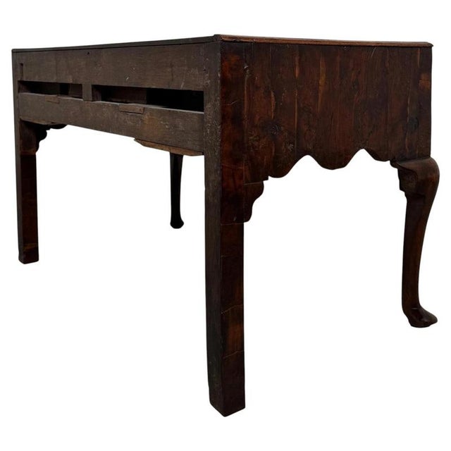 Brown Antique English Queen Anne Style Walnut Side Table, 1700s For Sale - Image 8 of 12