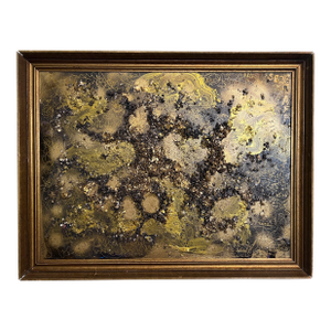 Abstract Textured Painting on Canvas, Titled "Gold for You", Serg Graff, Coa, Framed