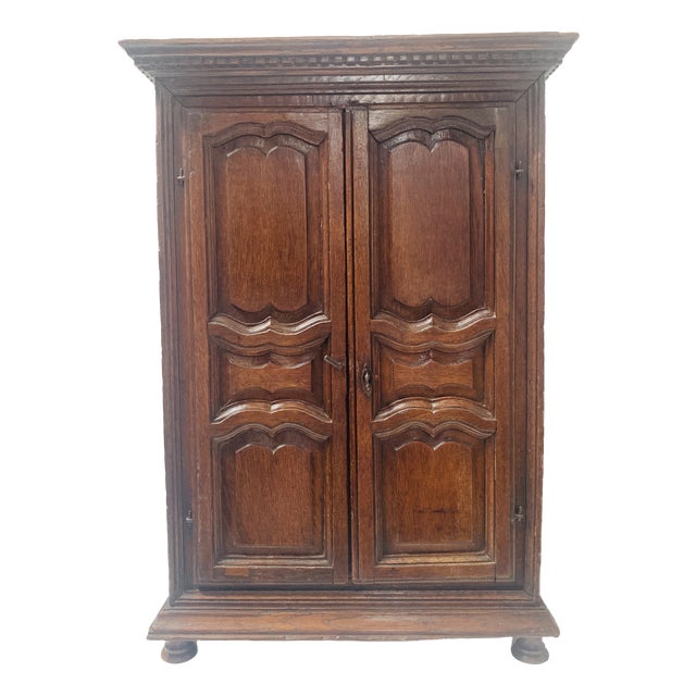 Antique Carved Oak Master Cabinet, 1800s For Sale