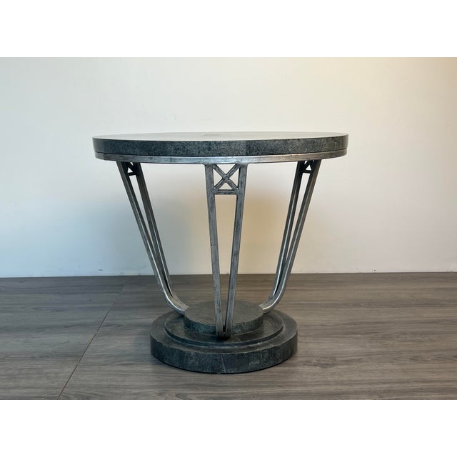 Green Tessellated Stone Around Deco Side Table For Sale - Image 8 of 10