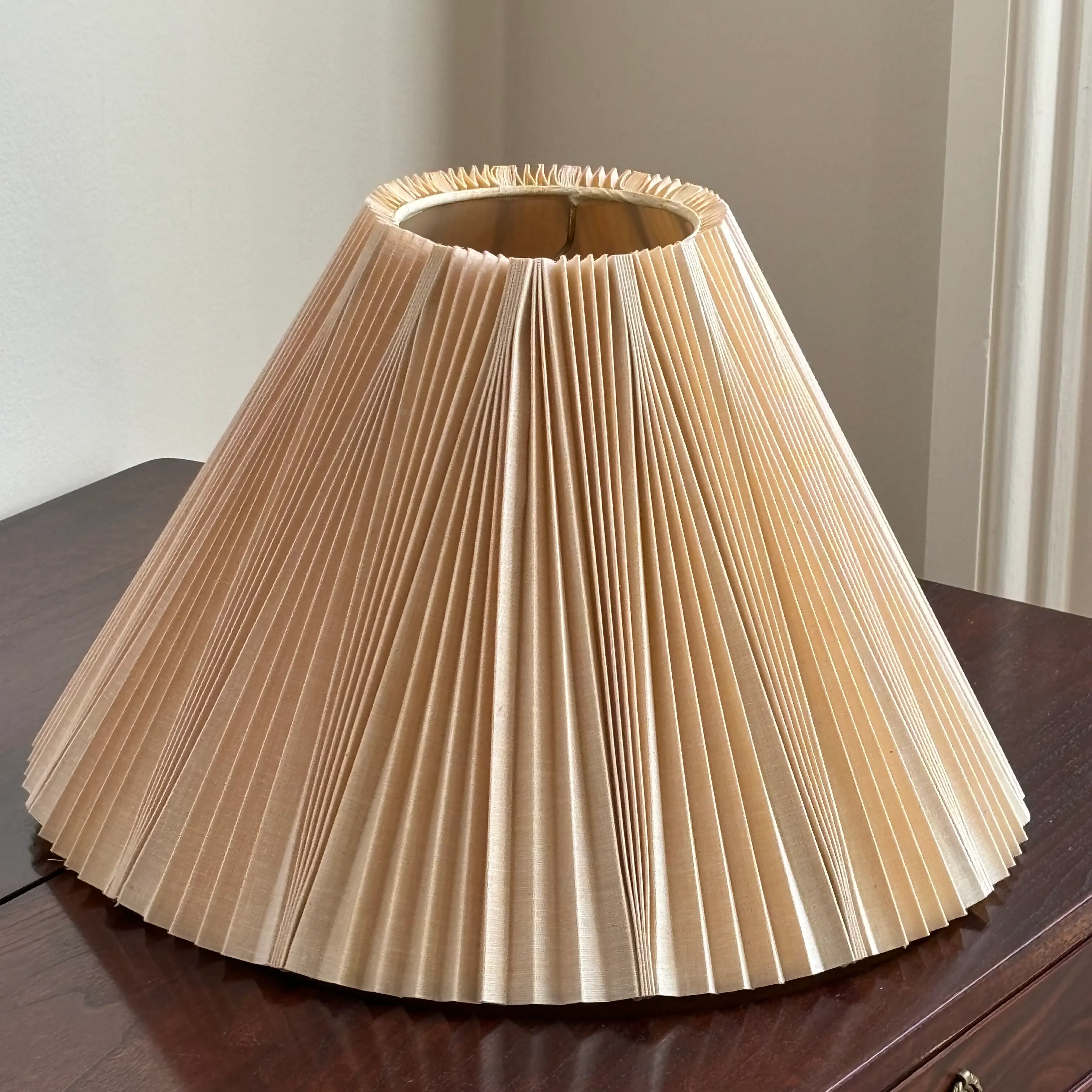 Vintage Mid-20th Century Inverted Knife Pleat Empire Lamp Shade