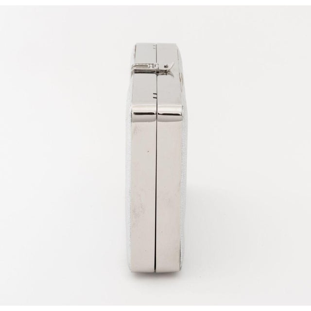 Late 20th Century Judith Leiber Silver-Tone Metallic Leather Clutch For Sale - Image 5 of 10