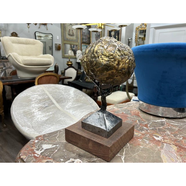 Mid Century Mixed Metal Sculpture For Sale - Image 9 of 11