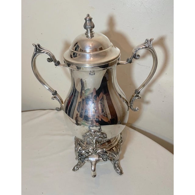 Rare Large Vintage 1961 Silverplate Golf Country Club Member Samovar Tea Trophy For Sale - Image 10 of 14