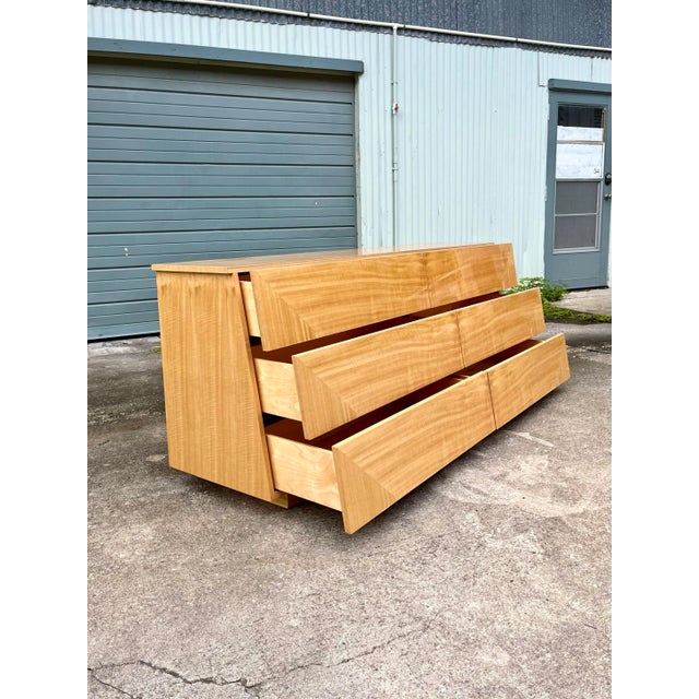 Italian Mid Century Modern Lowboy Dresser With Oblique Tapered Façade | Giorgio Collection Italy For Sale - Image 9 of 13