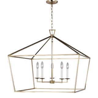 Chapman & Myers By Visual Comfort Studio Dianna 5-Light Pendant in Satin Brass For Sale