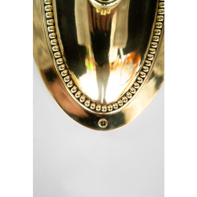 Art Deco Double Light Brass Wall Lamps with Glass Sticks, Vienna, Austria, 1920s, Set of 2 For Sale - Image 15 of 18