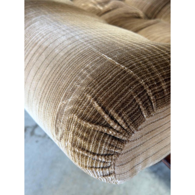 Velour Upholstered Swivel Lounge Chair Danish Mid-Century Modern 1970s For Sale - Image 9 of 10