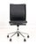 Modern Black Leather and Chrome Adjustable Swivel Office Chair, atop a five pointed star base on casters. 41" H x 31...