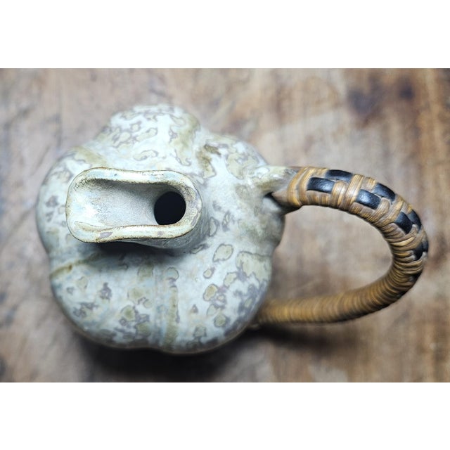 1940s Arne Bang Woven Gourd Shaped Rattan Handle Jug For Sale - Image 9 of 13