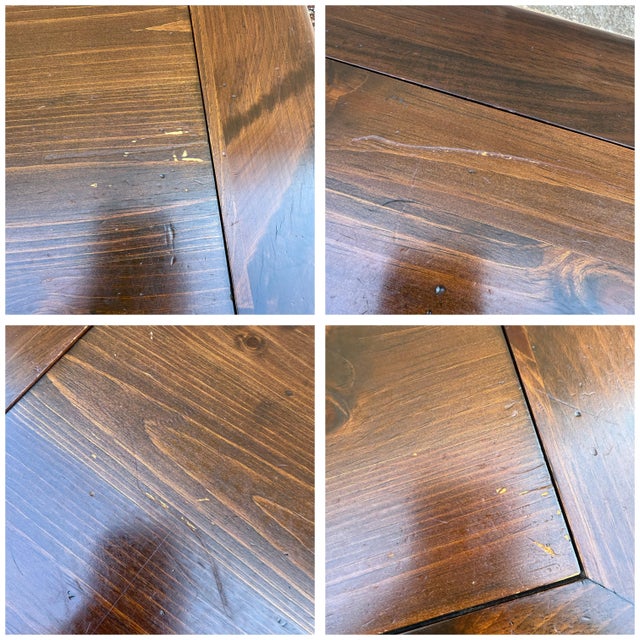 1980s Ethan Allen Old Tavern Antiqued Pine Rustic Traditional Flip Top Game Table With Chess & Backgammon Boards (12-9022) For Sale - Image 11 of 17