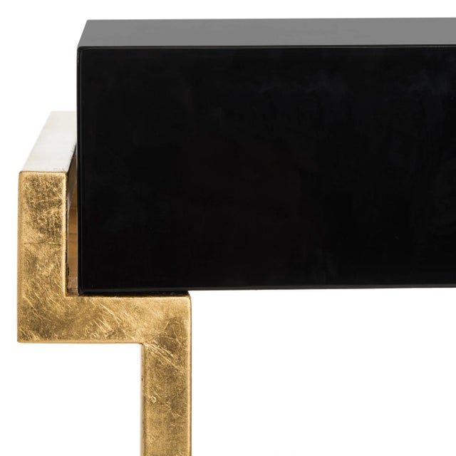 Wood Lacquer Side Table in Black Lacquer For Sale - Image 7 of 9
