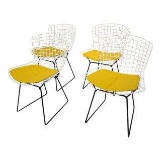 4 Knoll Wire Dining Chairs by Harry Bertoia For Sale
