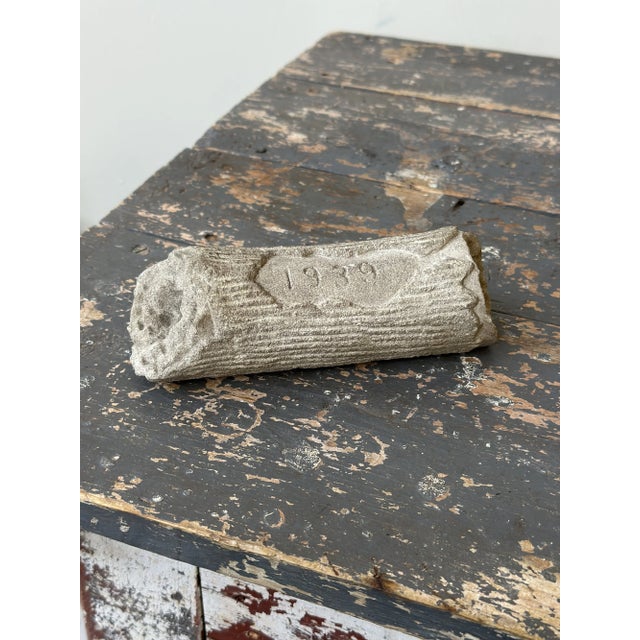 Vintage Memento Mori Carved Stone Log Inscribed, "1939" For Sale In New York - Image 6 of 14