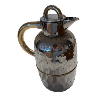 Vintage Chrome Hammered Insulated Coffee & Tea Server, Made in Taiwan, C. 1980s For Sale