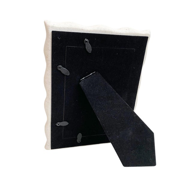 Carved Stone Picture Frame: Wavy Textured Decor For Sale In New York - Image 6 of 6